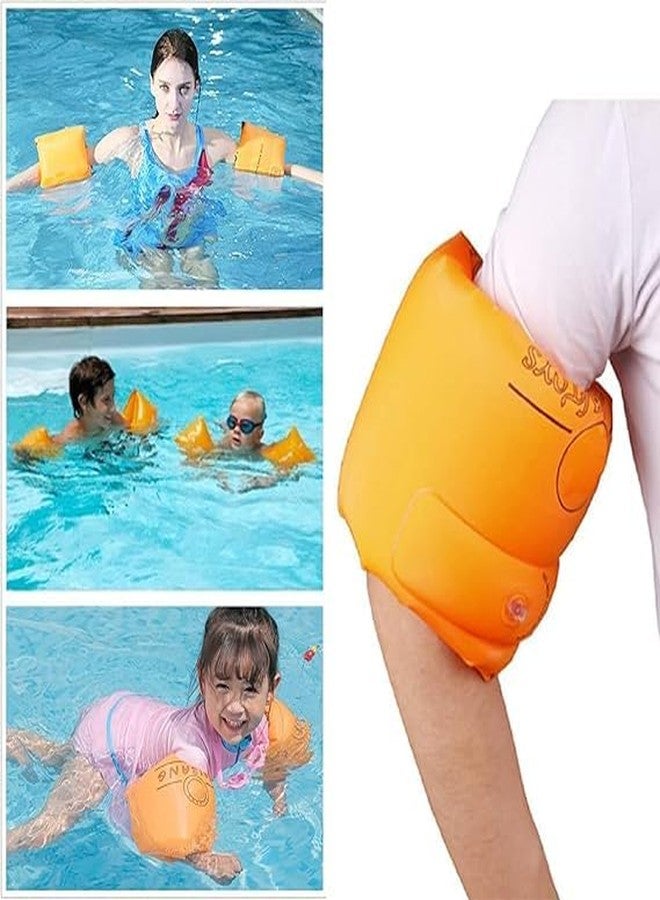 SUNBEET Inflatable Arm Swimming Floats Bands Floatation Water Wings Swimming Arm Ring Floatie for Children and Adults Eather Float Band - Image 2